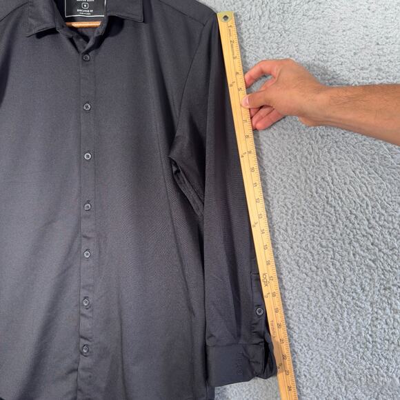 BYLT Executive Fit Men’s Medium Black Premium Basics Button Long Sleeve Shirt - Picture 6 of 9